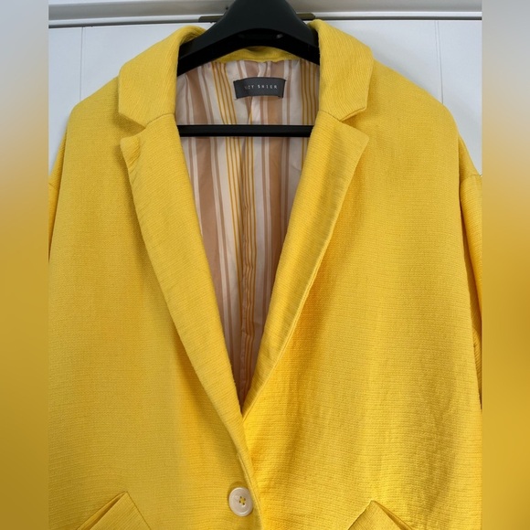 Suzy Shier/ Spring Yellow/ Button up coat/ Oversized/ Trench/ Blazer/ Size US M - Picture 5 of 13